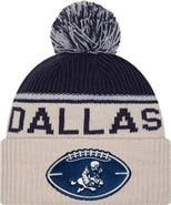 New Era Men's New Era Stone Dallas Cowboys NFL Sideline Historic Cuffed Knit Hat with Pom