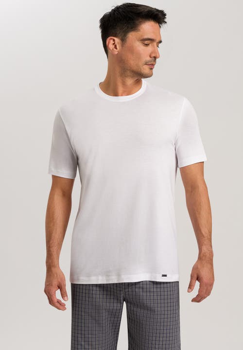 Hanro Night And Day Cotton Crew Neck T-shirt In White