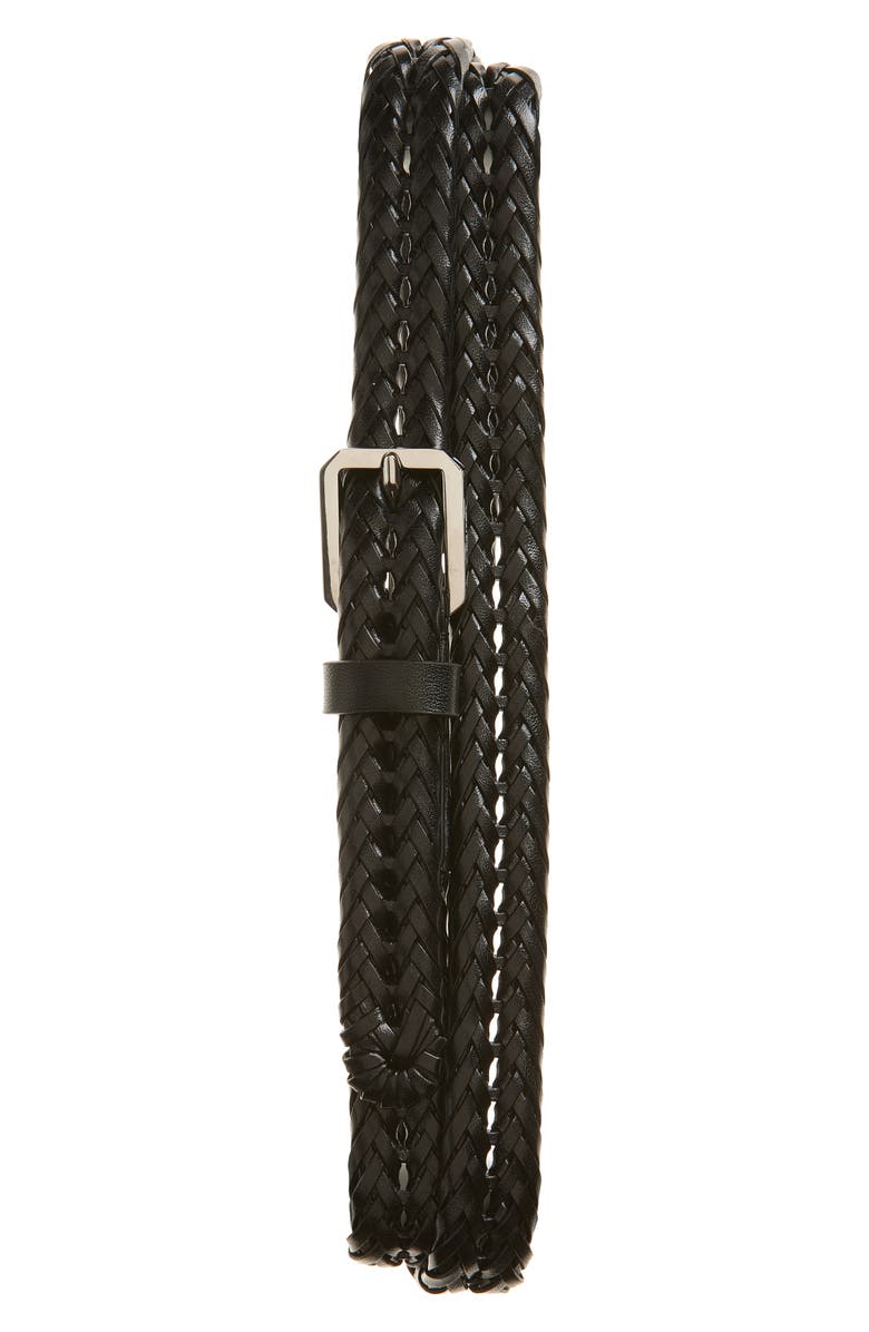 TOM FORD Braided Leather Belt, Main, color, Black