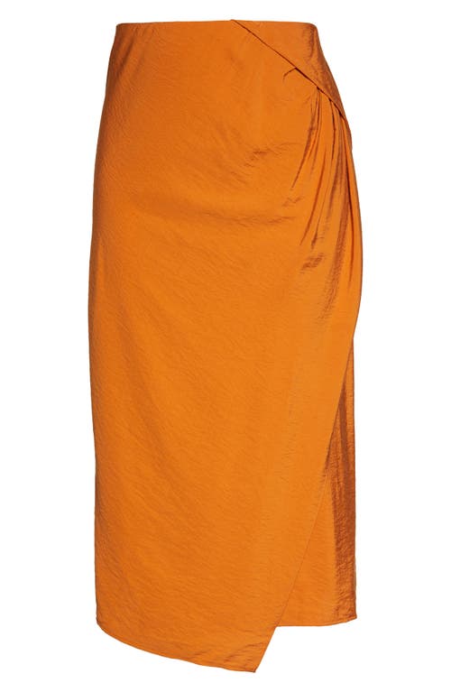 Vince Asymmetric Cascade Drape Skirt In 228gin-dk Ginger