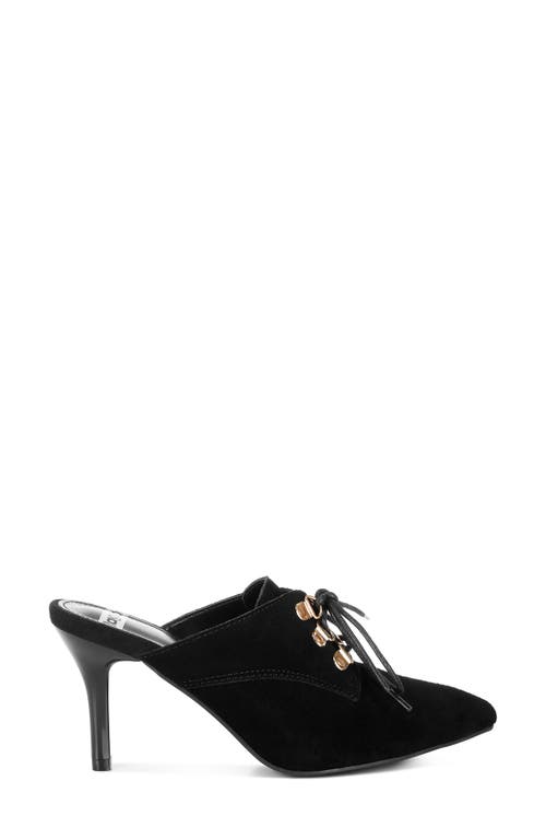 Rag & Co Women's Miladi Genuine Suede Leather Stiletto Mules In Black In Black