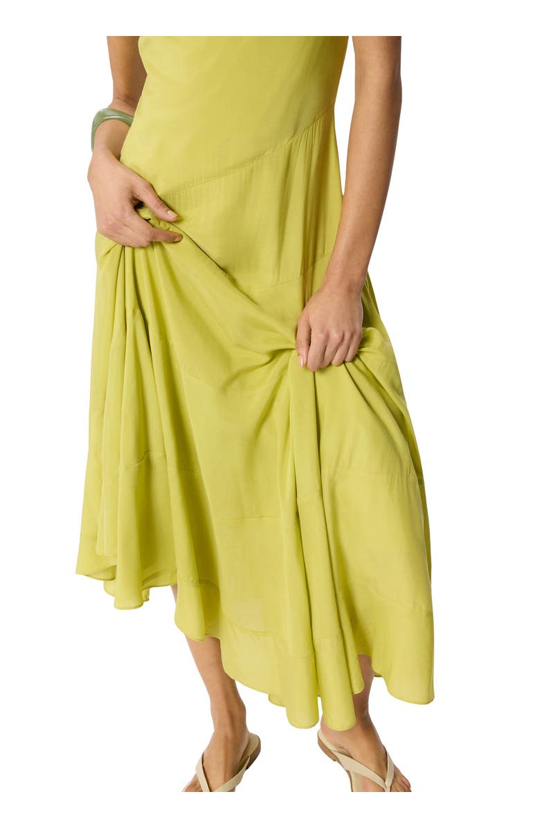 Whistles V-Neck Tiered Sleeveless Midi Dress, Alternate, color, Pale Green