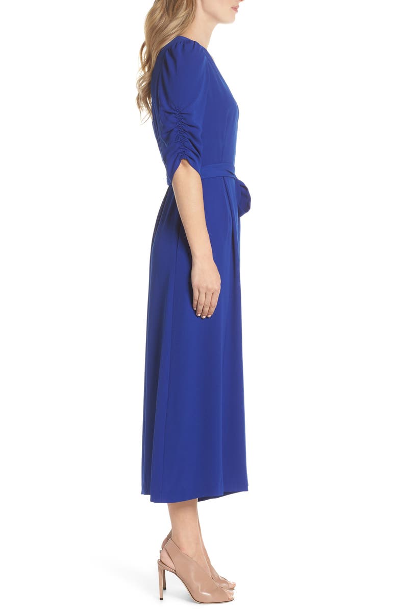 Eliza J Ruched Sleeve Wide Leg Jumpsuit, Alternate, color, 