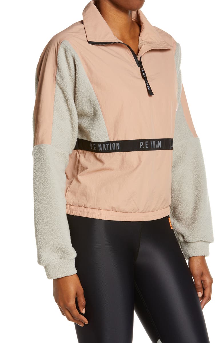 P.E Nation Static Fleece Trim Jacket, Alternate, color, 