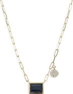 Meira T Sapphire Pendant & Diamond Charm Necklace