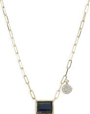 Meira T Sapphire Pendant & Diamond Charm Necklace