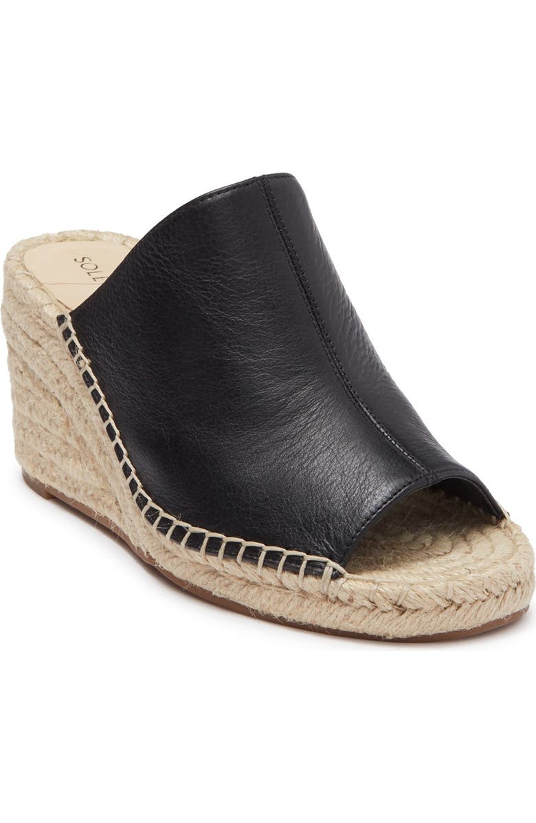 Sole Society Caleena Genuine Calf Hair Wedge Slide Sandal, Alternate, color,