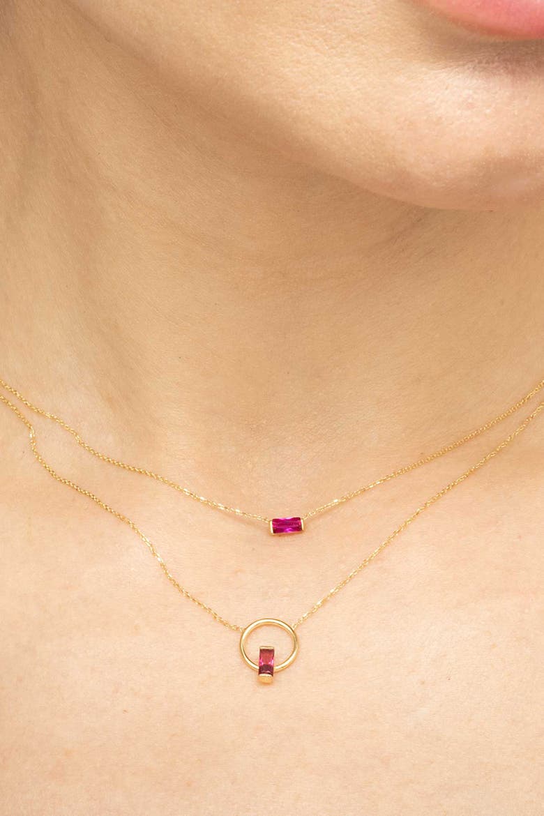 14K Gold Bella Pendant Necklace, Alternate, color, Gold - White Topaz
