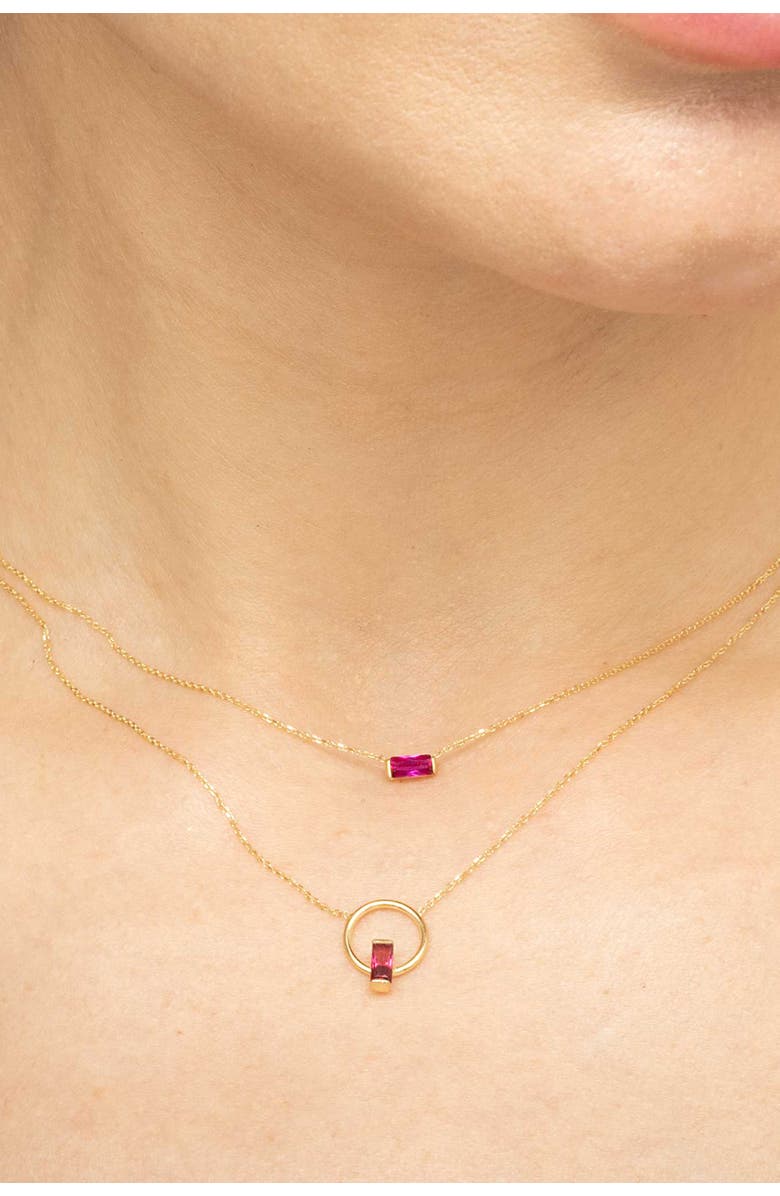 Oradina 14K Gold Bella Pendant Necklace, Alternate, color, Gold - Ruby Zirconia