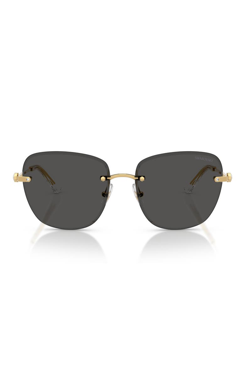 58mm Gradient Square Sunglasses, Main, color, GOLD / DARK GREY