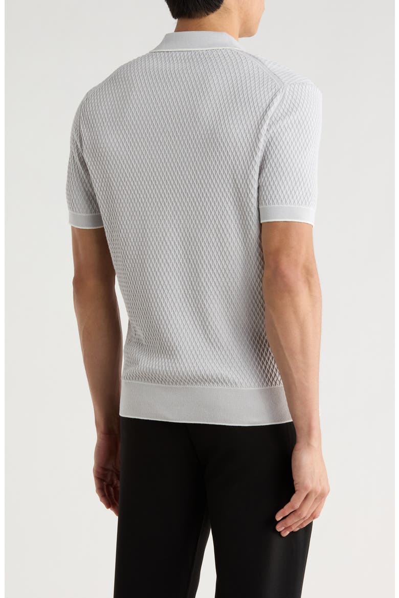 Tipped Johnny Collar Polo, Alternate, color, PLATINUM