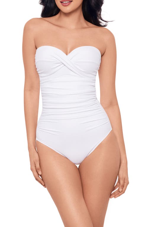 Miraclesuit ® Rock Solid Madrid Bandeau One-piece Swimsuit In White