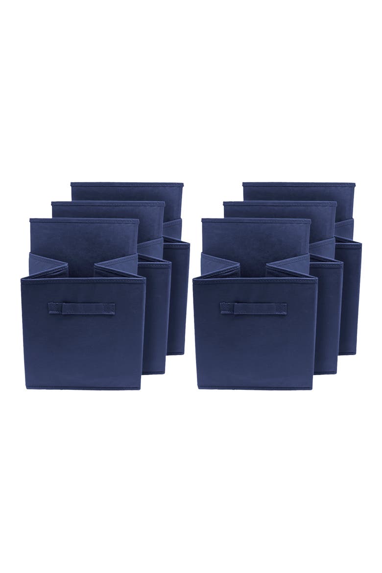 Navy Foldable Storage Cube Basket Bin - Pack of 6, Alternate, color, NAVY BLUE