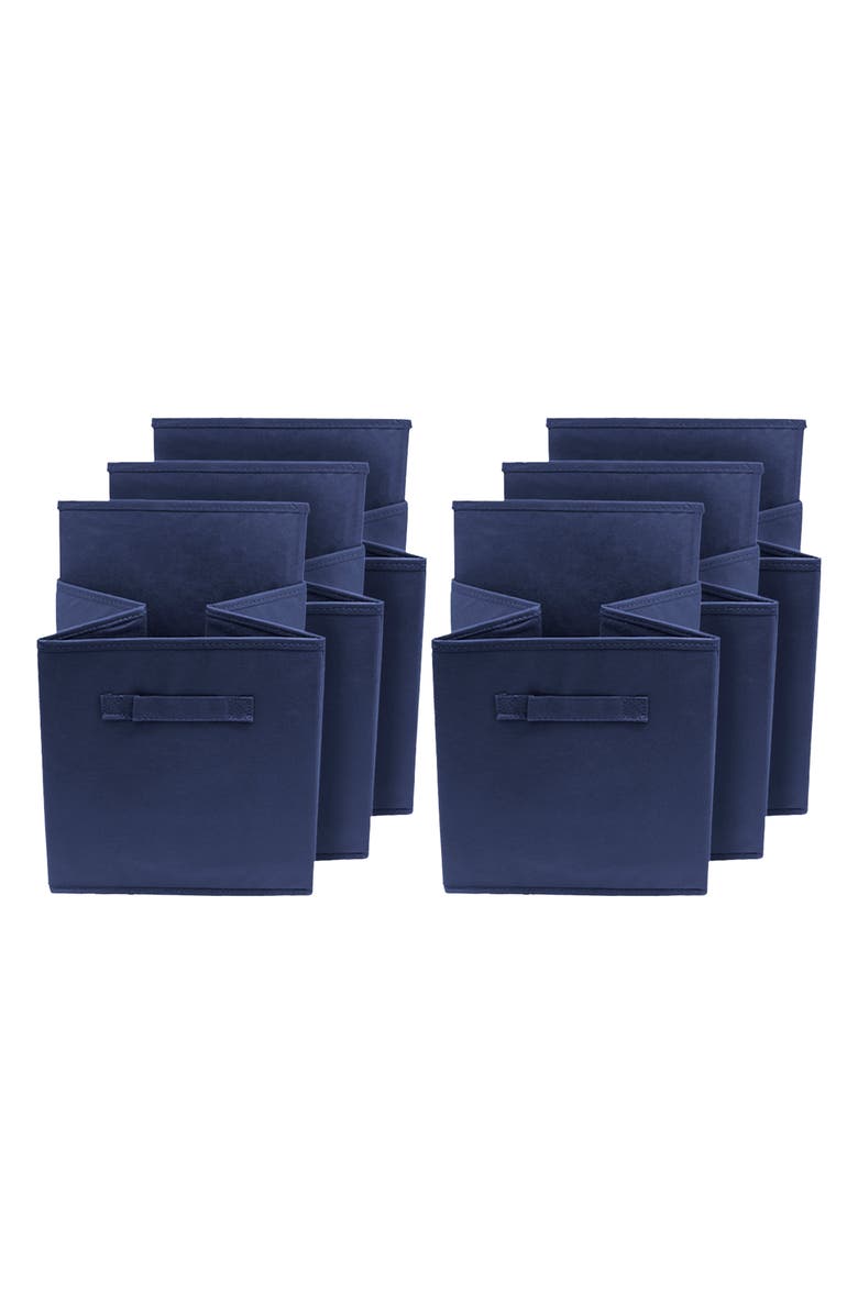 SORBUS Navy Foldable Storage Cube Basket Bin - Pack of 6, Alternate, color, Navy Blue