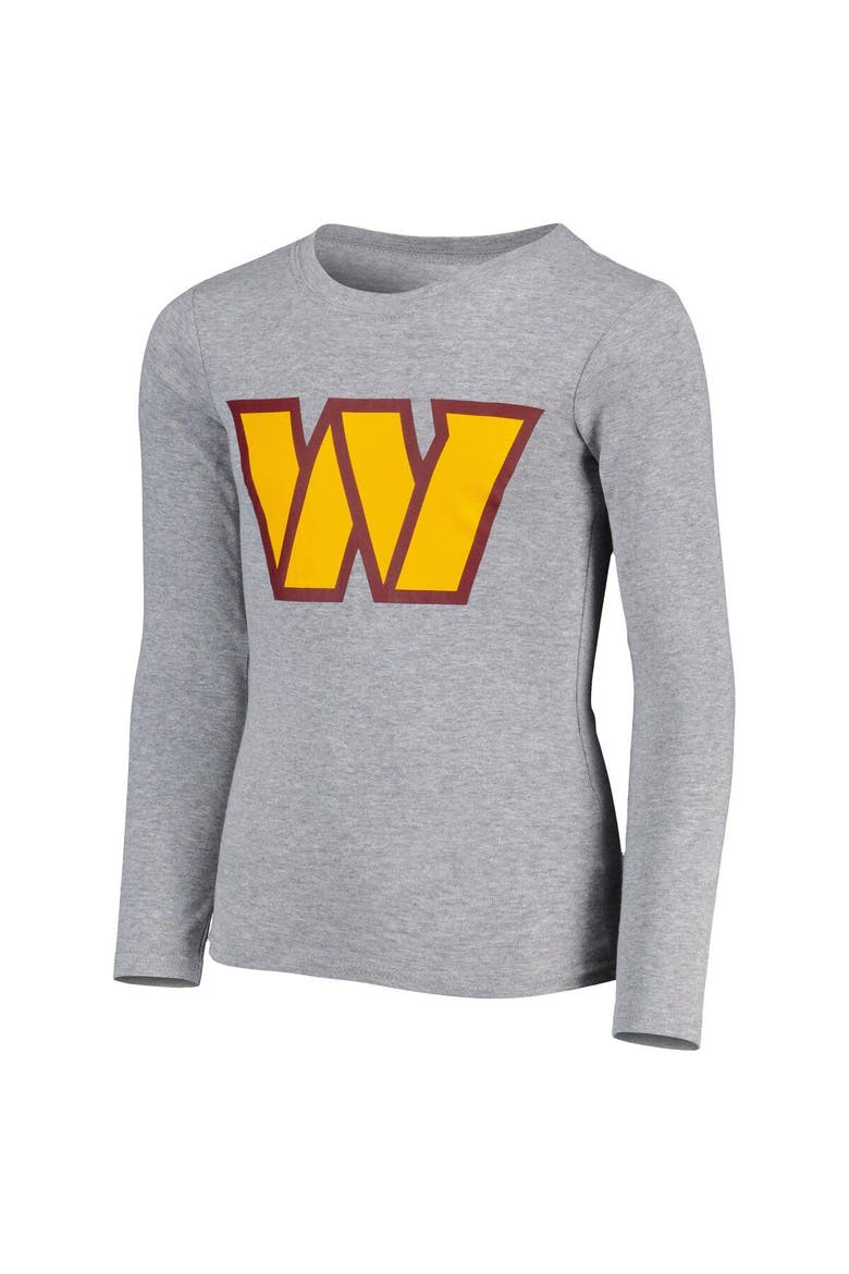 Youth Heather Gray Washington Football Team Long Sleeve T-Shirt & Pants Sleep Set, Alternate, color, Heather Gray