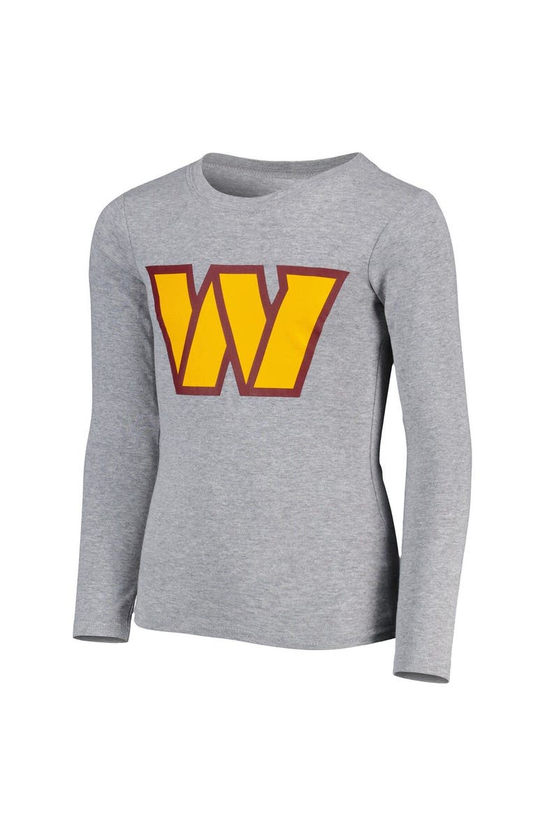 Outerstuff Youth Heather Gray Washington Football Team Long Sleeve T-Shirt & Pants Sleep Set, Alternate, color, Heather Gray
