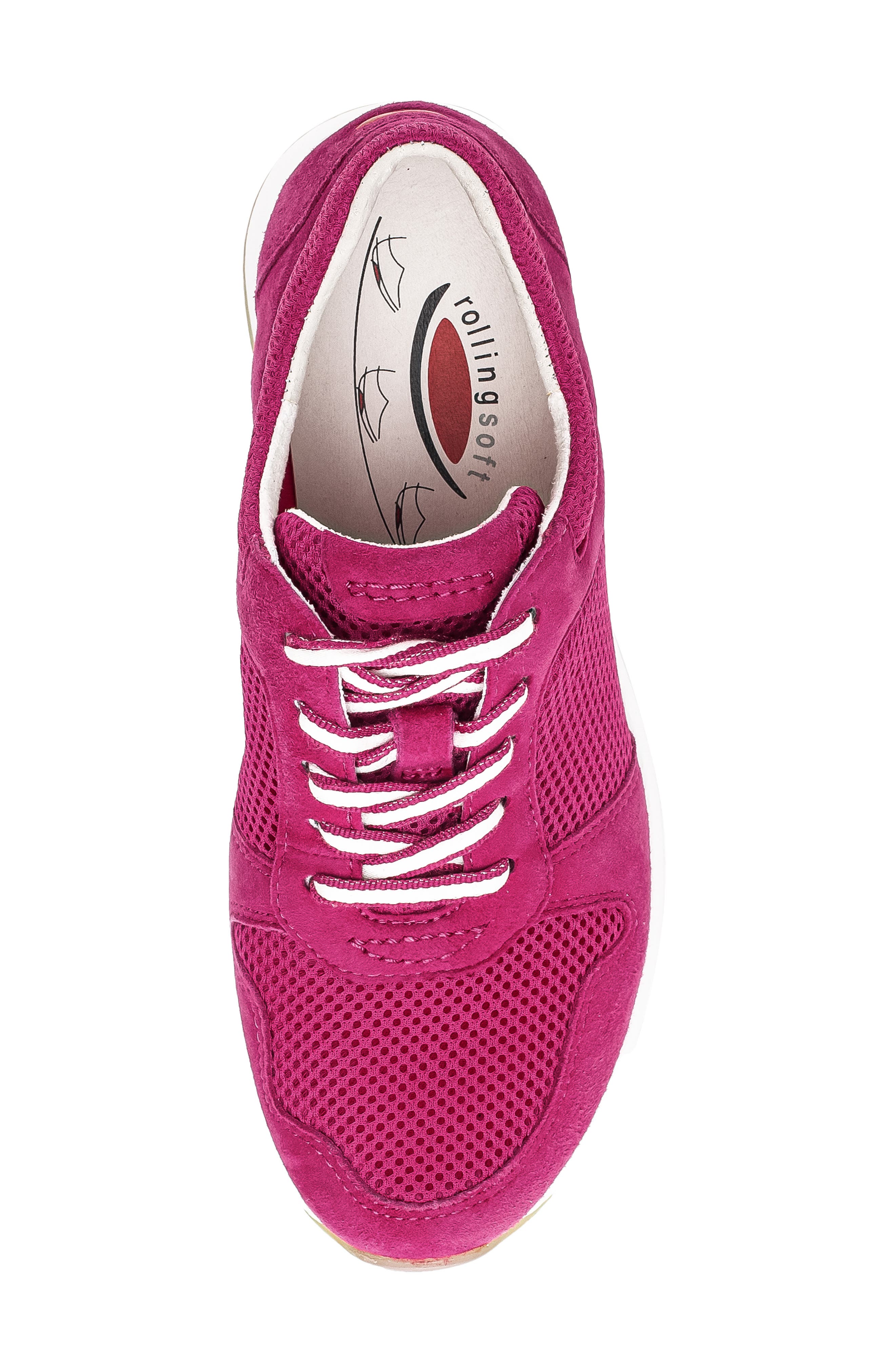Gabor Mixed Media Sneaker, Alternate, color, Fuxia