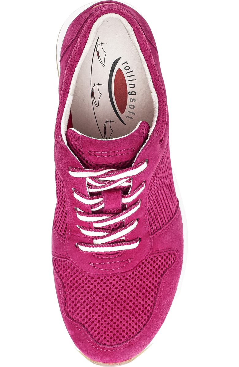 Gabor Mixed Media Sneaker, Alternate, color, Fuxia