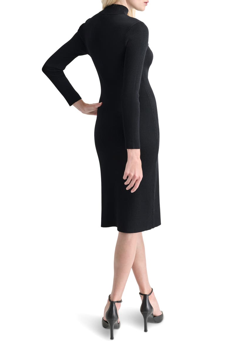 Mock Neck Long Sleeve Sweater Dress, Alternate, color, BLACK