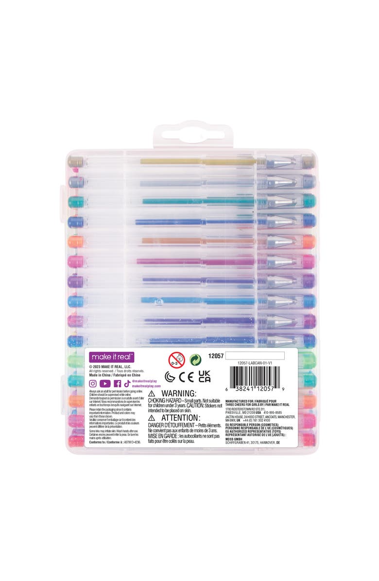 3C4G 30 Scented Gel Pens Set with 2 Color in Snack Themed Sticker Sheets, Ages 6+, Alternate, color, 