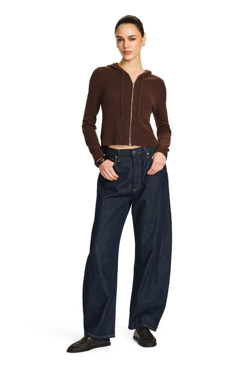 Signature Cashmere Cropped Zip Up Hoodie