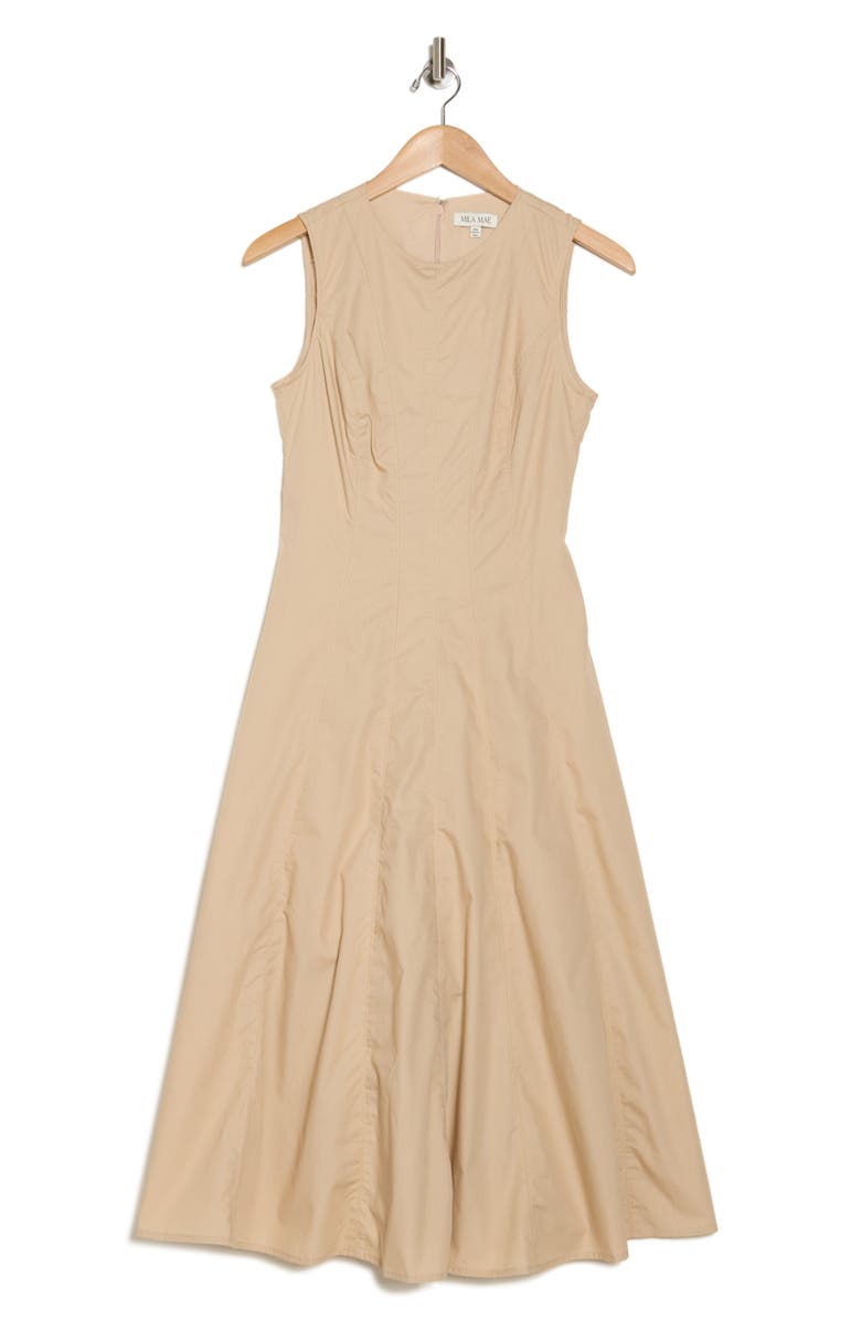 Mila Mae Vertical Stitch Twill Midi Dress, Alternate, color,