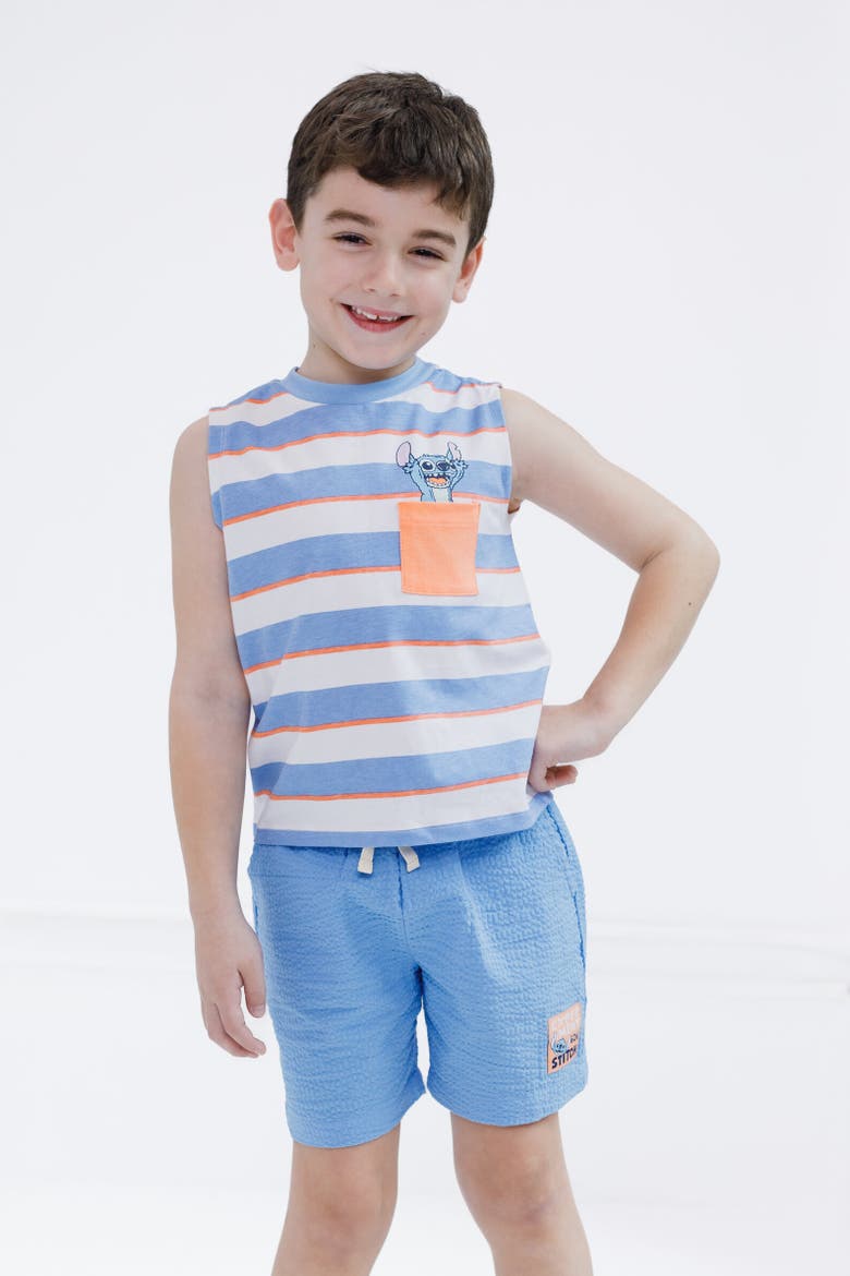 Tank Top & Shorts Set, Alternate, color, Lilo & Stitch Blue