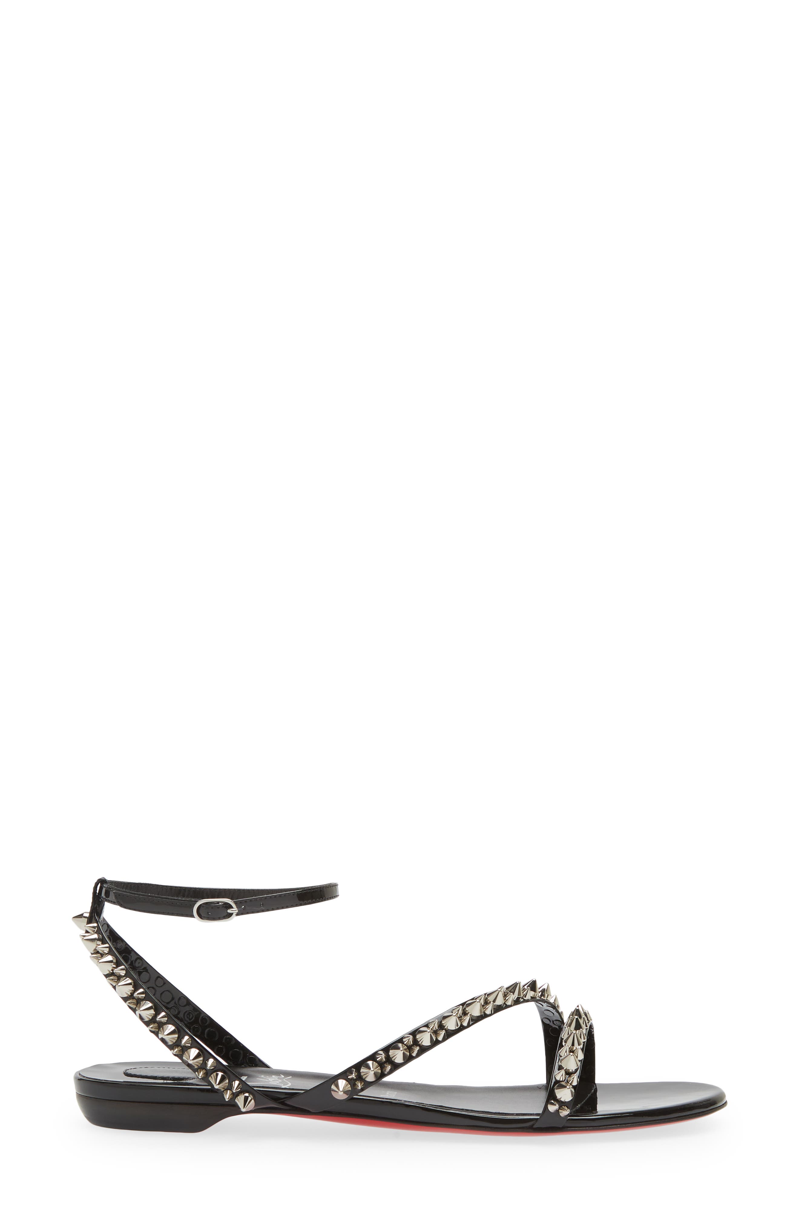 Christian Louboutin Mafaldina Spikes Ankle Strap Sandal, Alternate, color, 