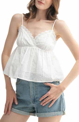 All in Favor Cotton Eylelet Cami Tank