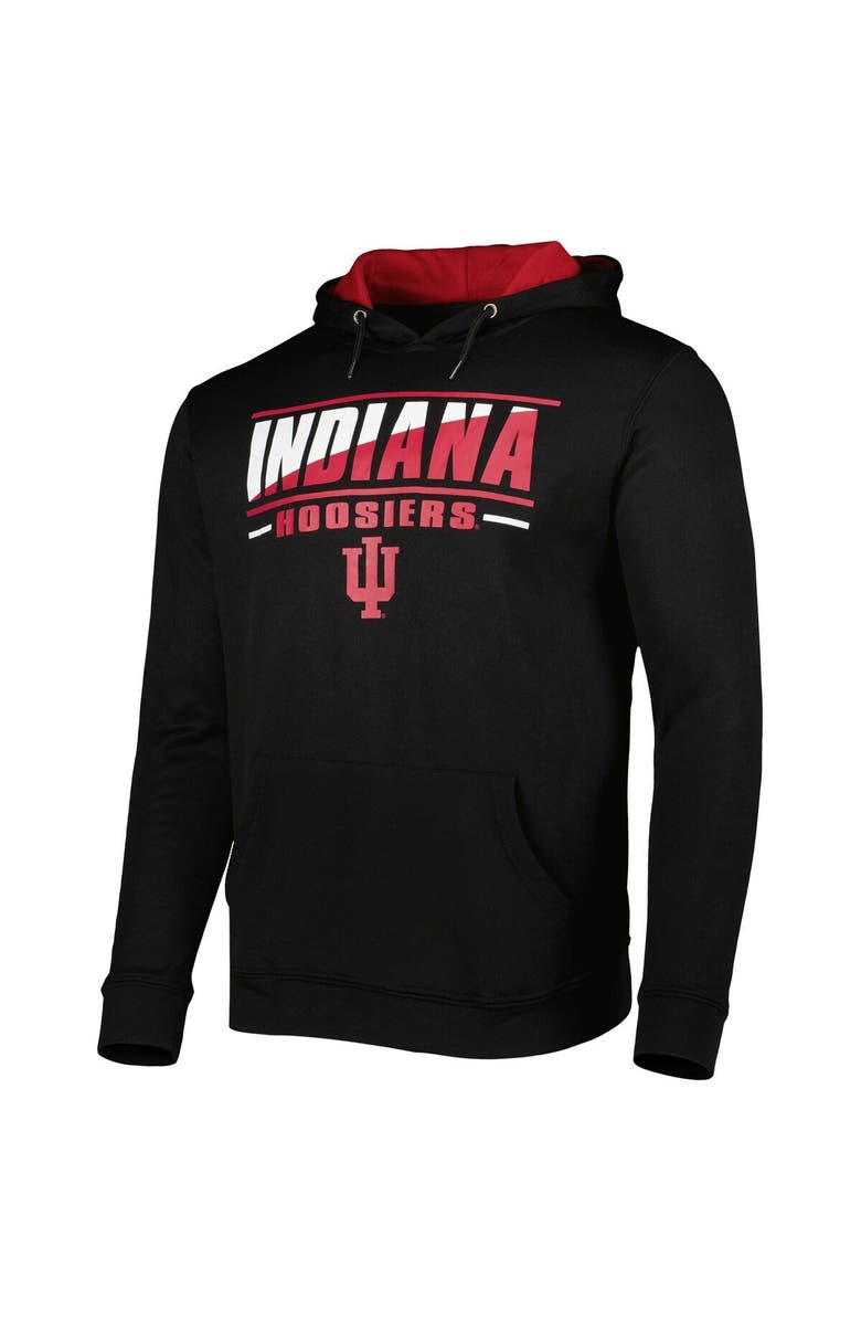 COLOSSEUM Men's Colosseum Black Indiana Hoosiers Slash Stack 2.0 Pullover Hoodie, Alternate, color, Black