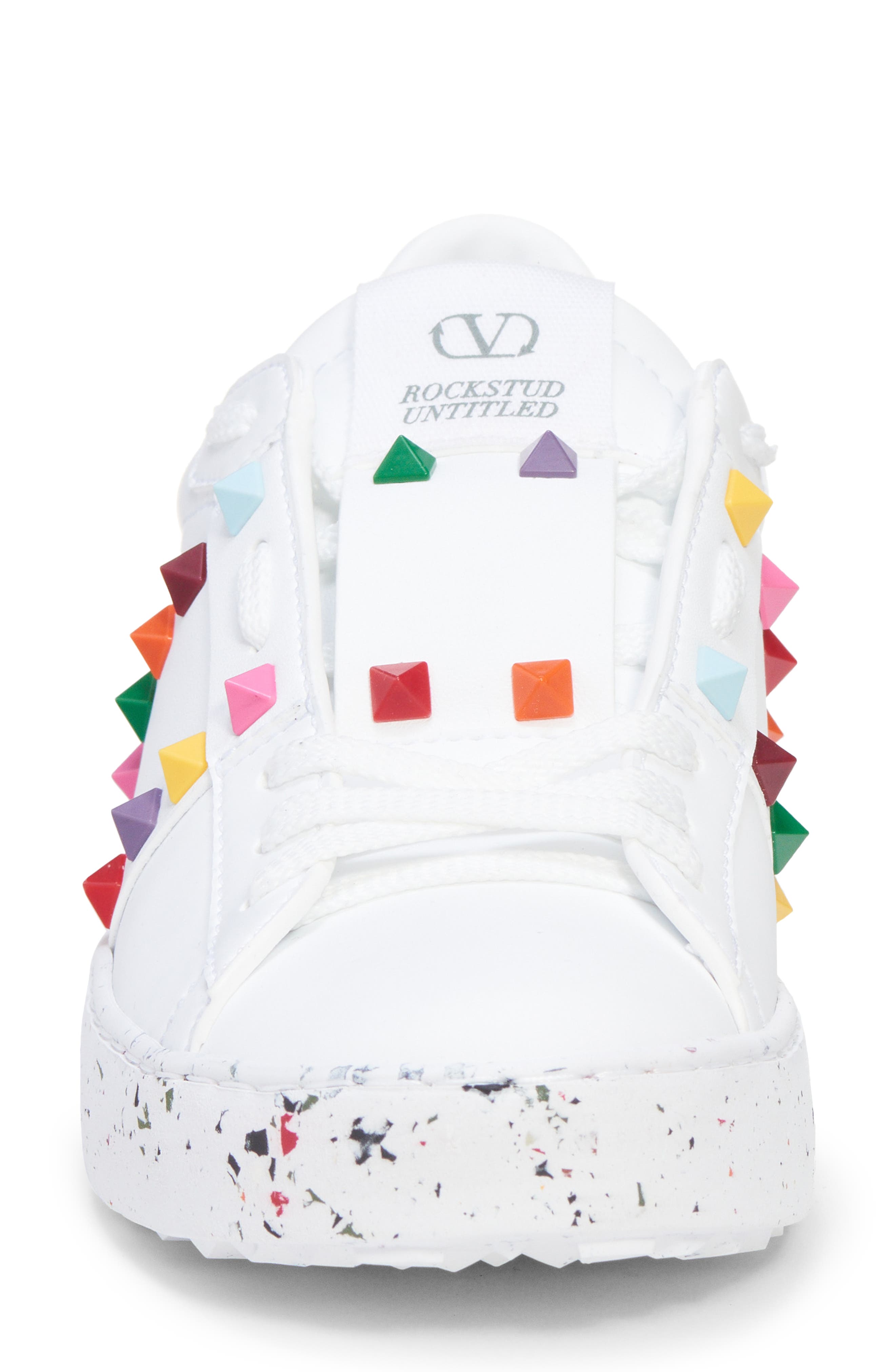 Valentino Garavani Valentino Open For a Change Rainbow Studded Sneaker, Alternate, color, 