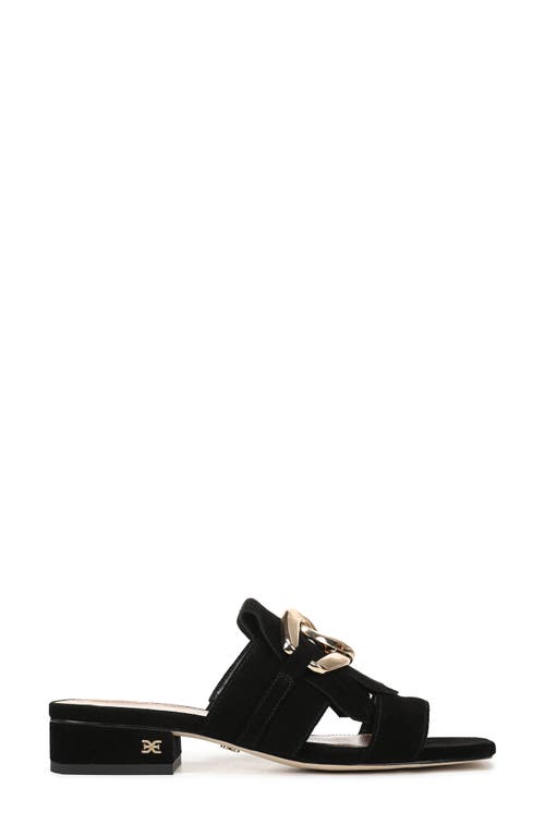 Sam Edelman Darby Slide Block Heel Sandal Black Leather