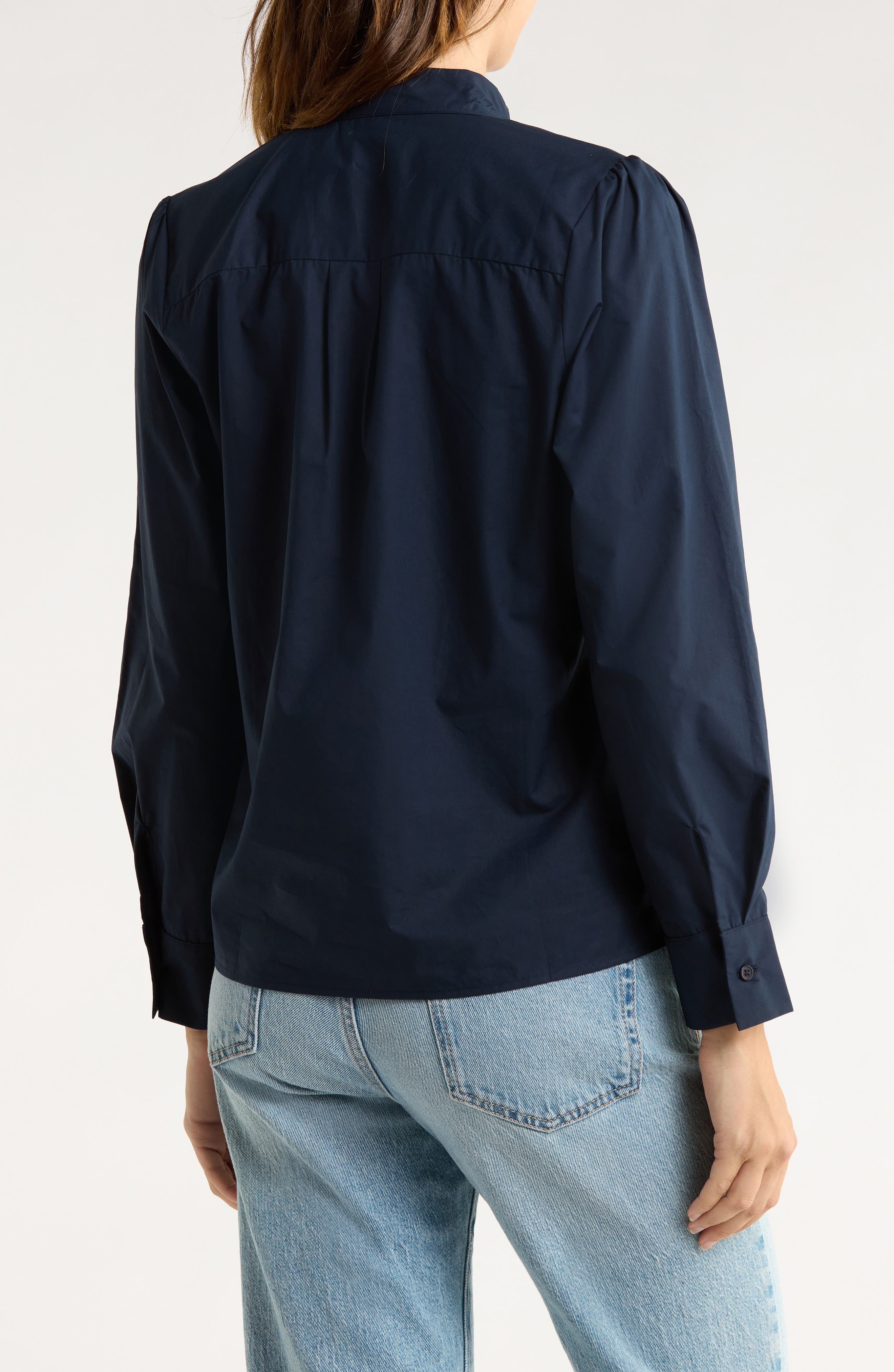 Split Neck Puff Sleeve Top - image 2