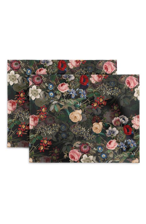 Dark Garden by Burcu Korkmazyürek Cotton Placemats