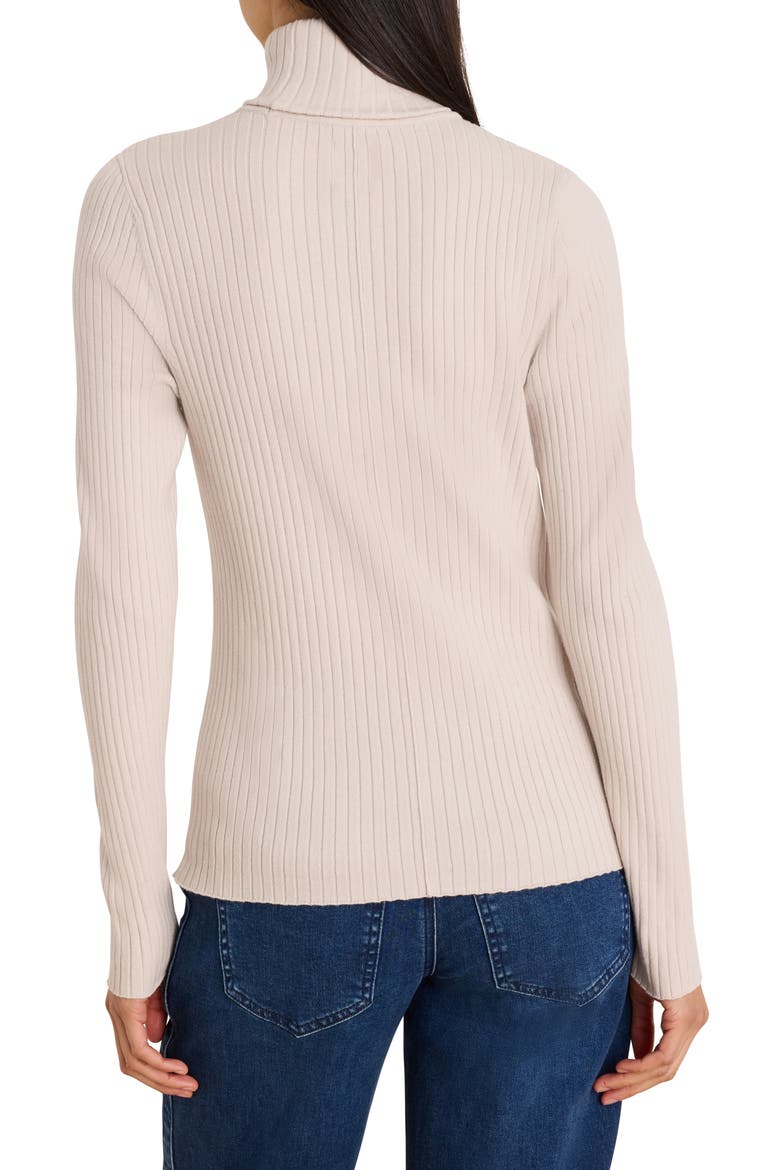 Rib Turtleneck Sweater, Alternate, color, SUGAR COOKIE