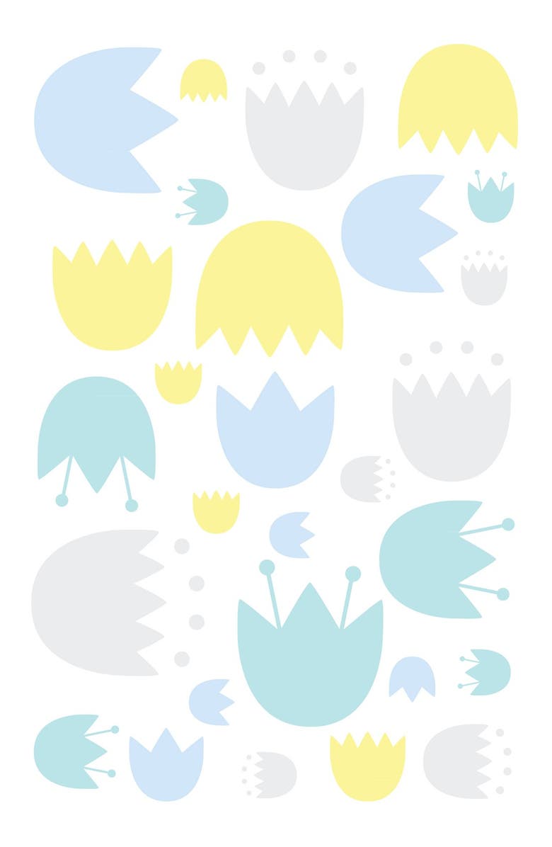 babyletto 'Garden' Mini Crib Sheet, Changing Pad Cover, Stroller Blanket & Wall Decals, Alternate, color, 