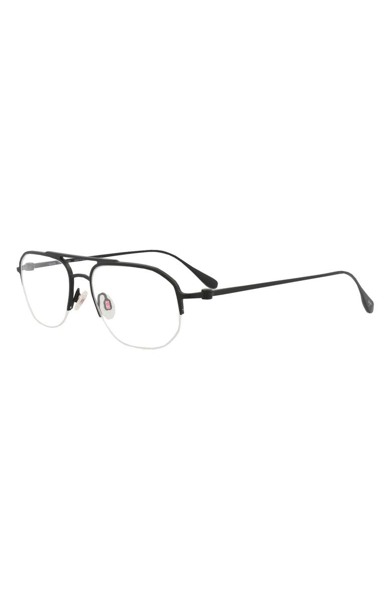 Maui Jim 53mm Half Rim Optical Glasses, Alternate, color, Black Black Transparent