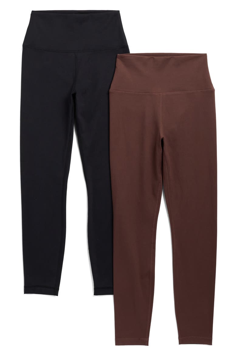 2-Pack Easy High Waist Crop Leggings, Main, color, BLACK/FRENCH ROAST