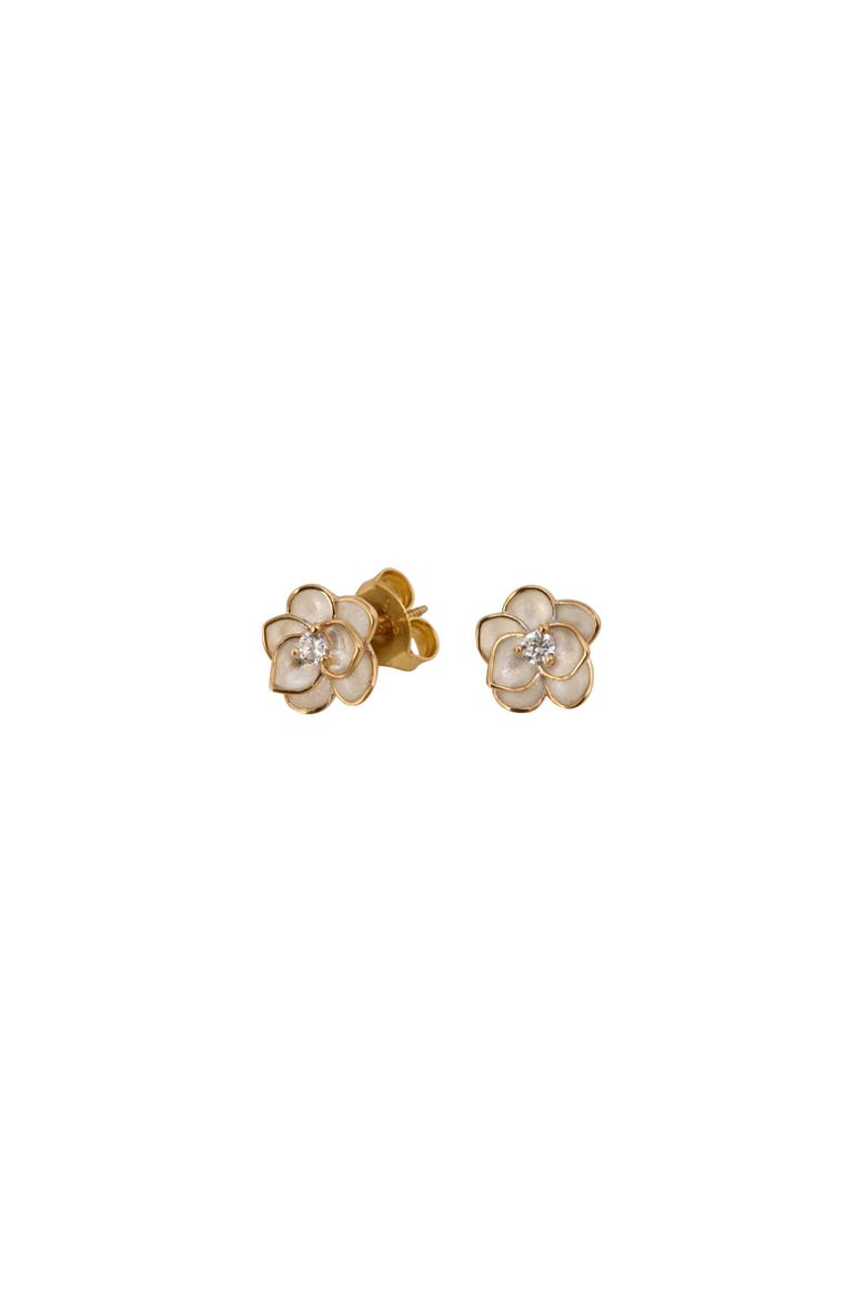 Flowers Earrings, Main, color, Gold 19,2k