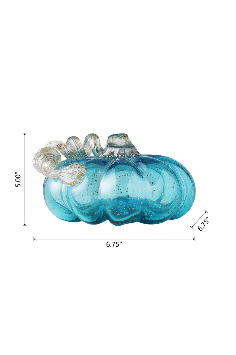 Fall Multi-Style Small Glass Pumpkins, Alternate, color, Glitter Blue