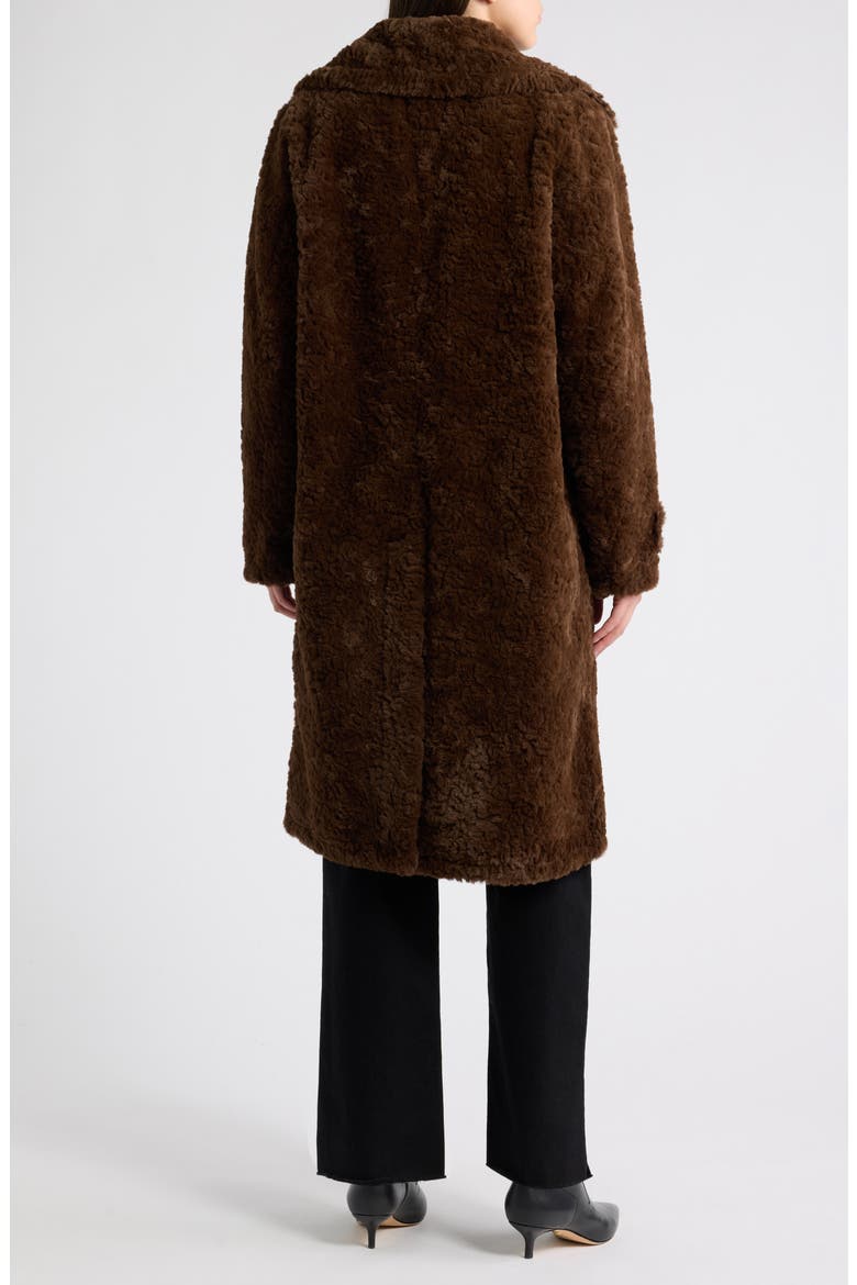 Longline Faux Fur Coat, Alternate, color, CHOCOLATE