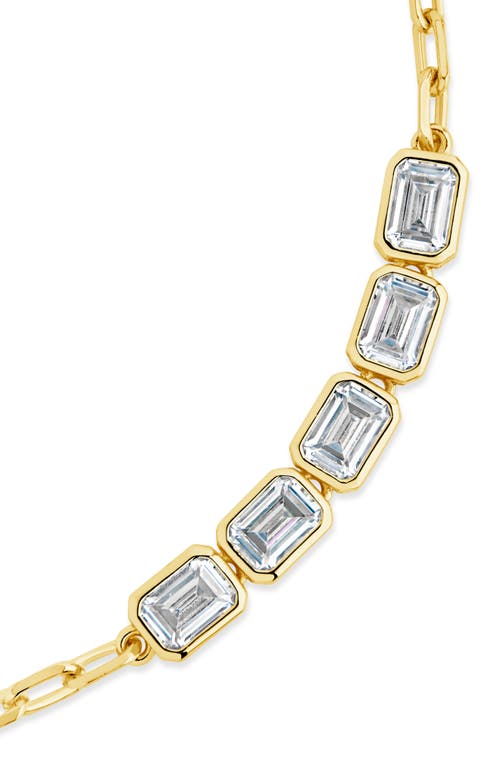 Sterling Forever Nyssa Bezel Cubic Zirconia Station Bracelet
