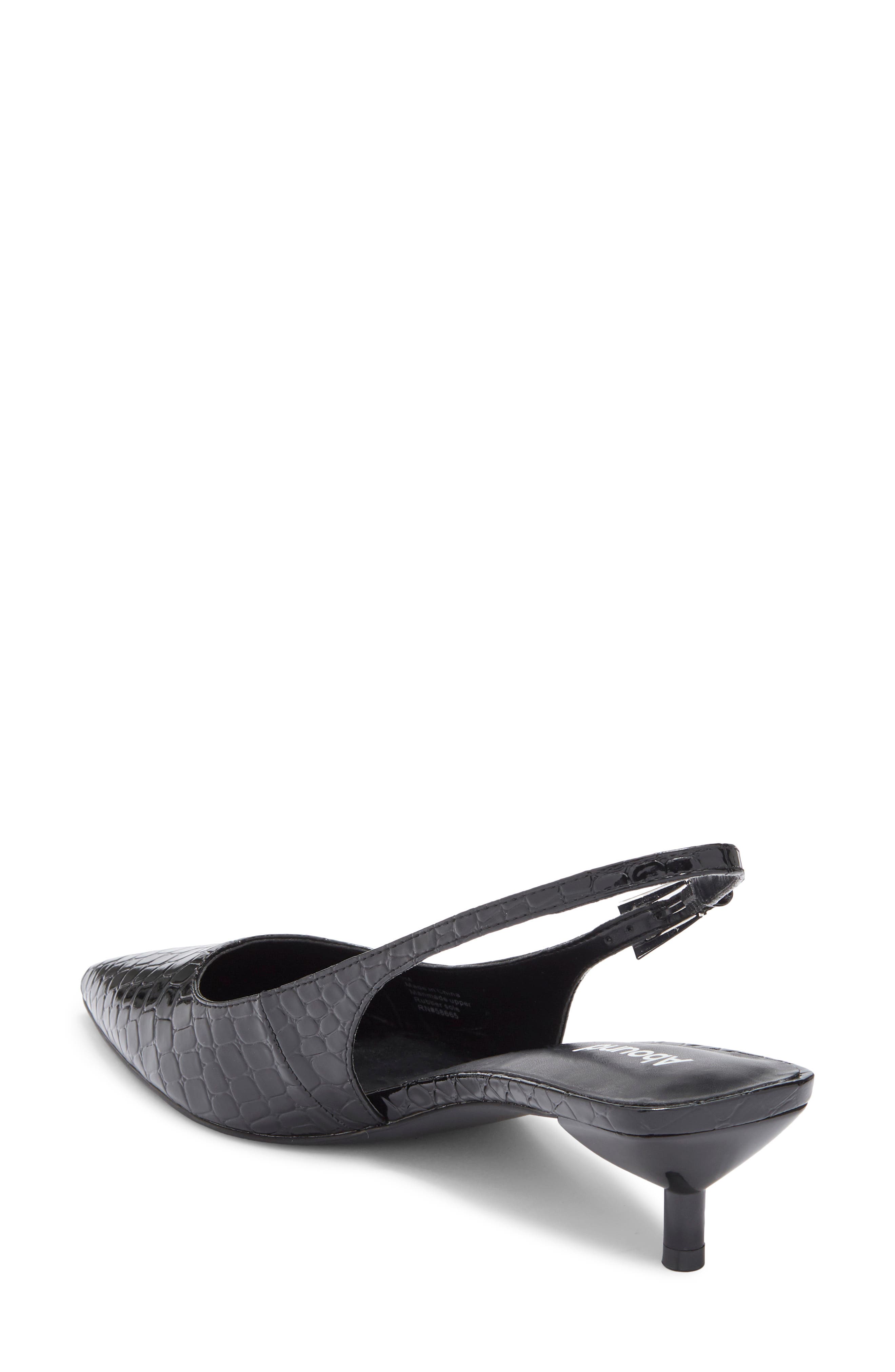 Abound Lidia Slingback Kitten Heel Pump, Alternate, color, Black Croco