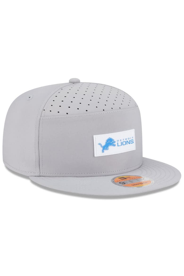 Men's New Era Gray Detroit Lions 2025 Sideline  Split Panel 9FIFTY Snapback Hat, Alternate, color, Gray