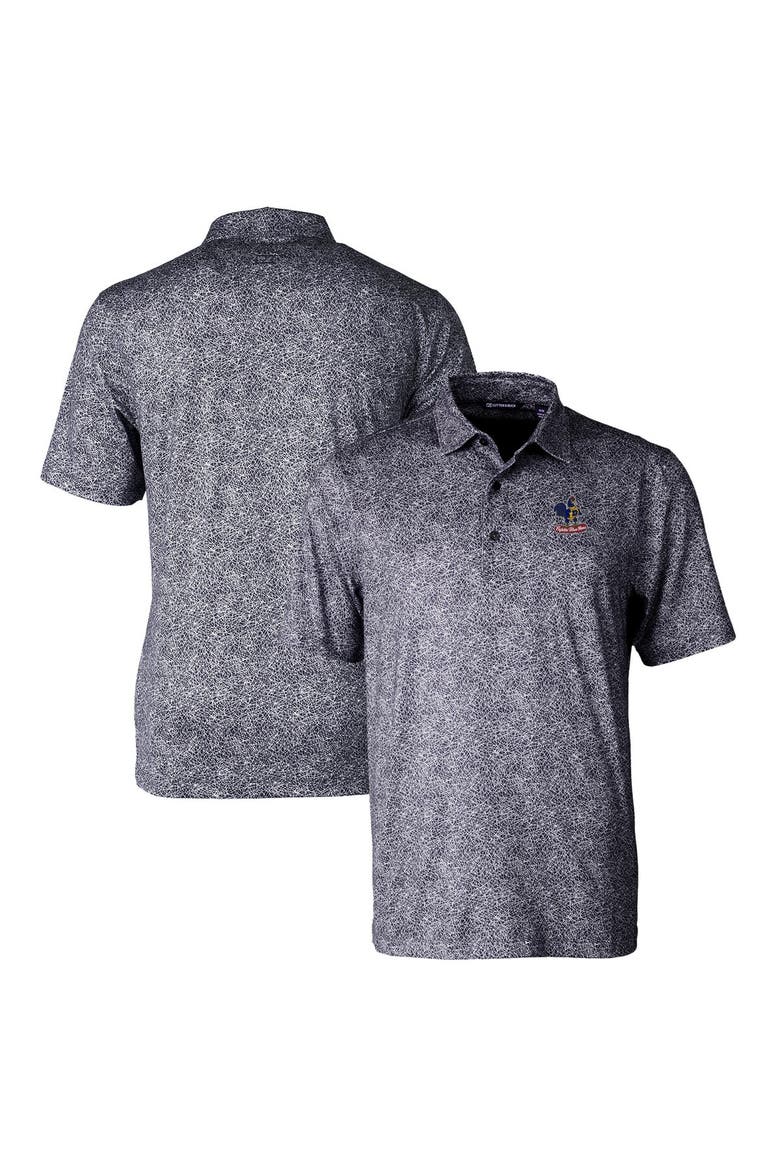 Men's Cutter & Buck Black Delaware Fightin' Blue Hens Pike Constellation Stretch Polo, Alternate, color, Black