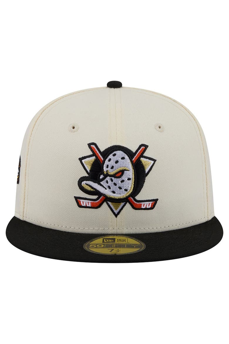 Men's New Era  Cream Anaheim Ducks 250th Anniversary of the United States Two-Tone 59FIFTY Fitted Hat, Alternate, color, Cream