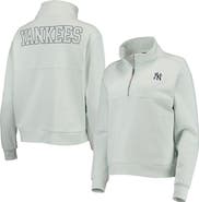 THE WILD COLLECTIVE Women's The Wild Collective Light Blue New York Yankees Two-Hit Quarter-Zip Pullover Top