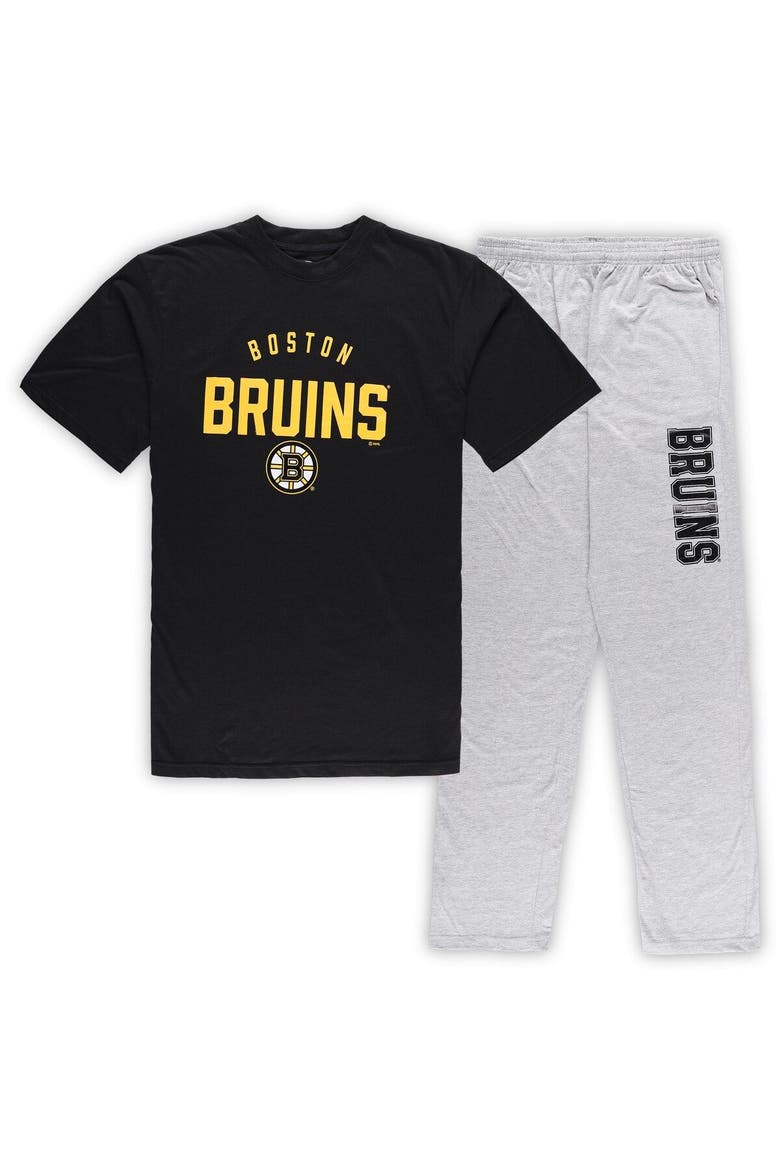 Men's Boston Bruins Black/Heather Gray Big & Tall T-Shirt & Pants Lounge Set, Main, color, Black