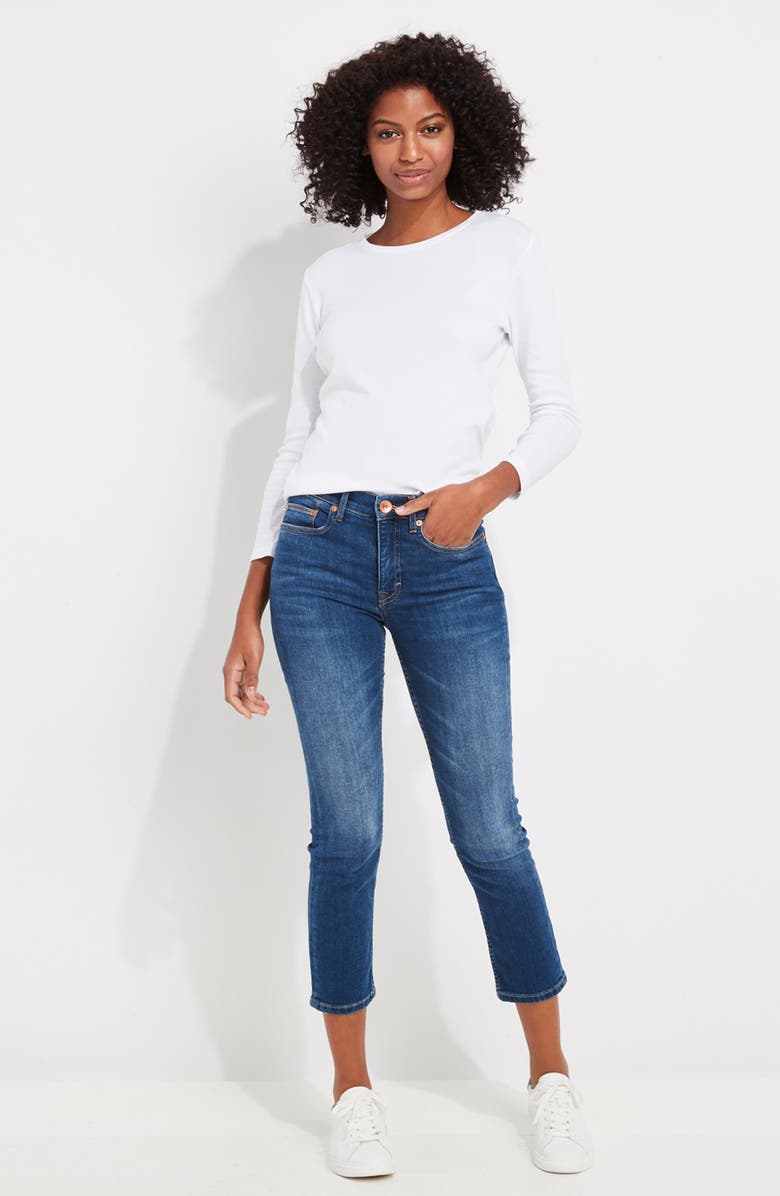 vineyard vines High Waist Crop Straight Leg Jeans, Alternate, color, 