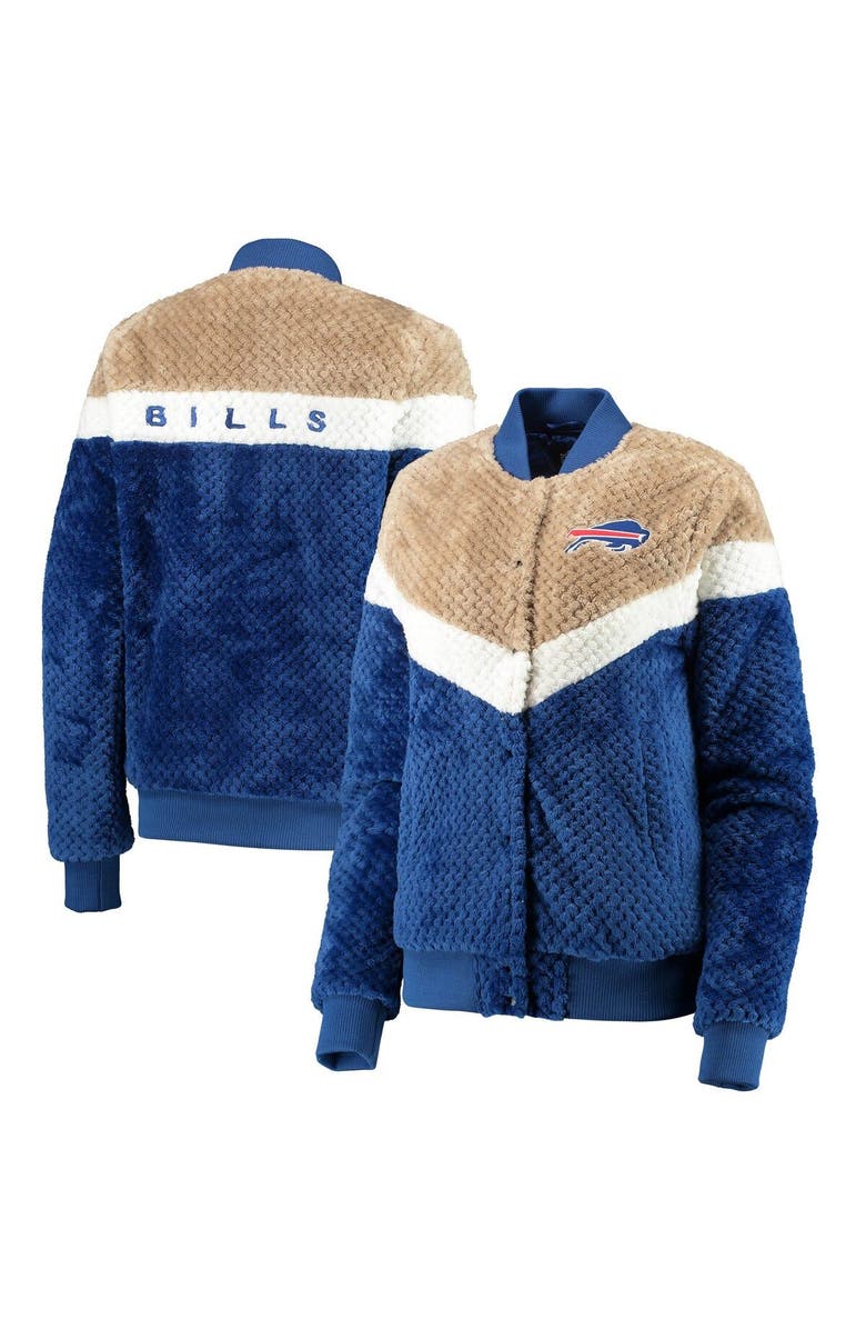 G-III 4HER BY CARL BANKS Women's G-III 4Her by Carl Banks Royal/Cream Buffalo Bills Riot Squad Sherpa Full-Snap Jacket, Main, color, Royal